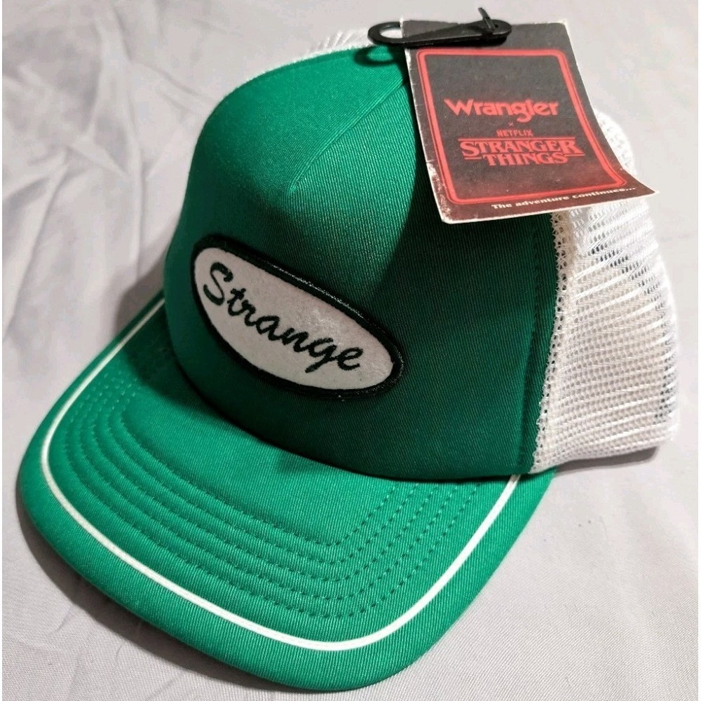 NWT Wrangler x Stranger Things Strange Green White Trucker Hat OS‎ Snapback